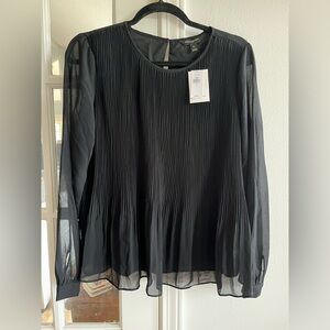 Black sheer sleeve blouse